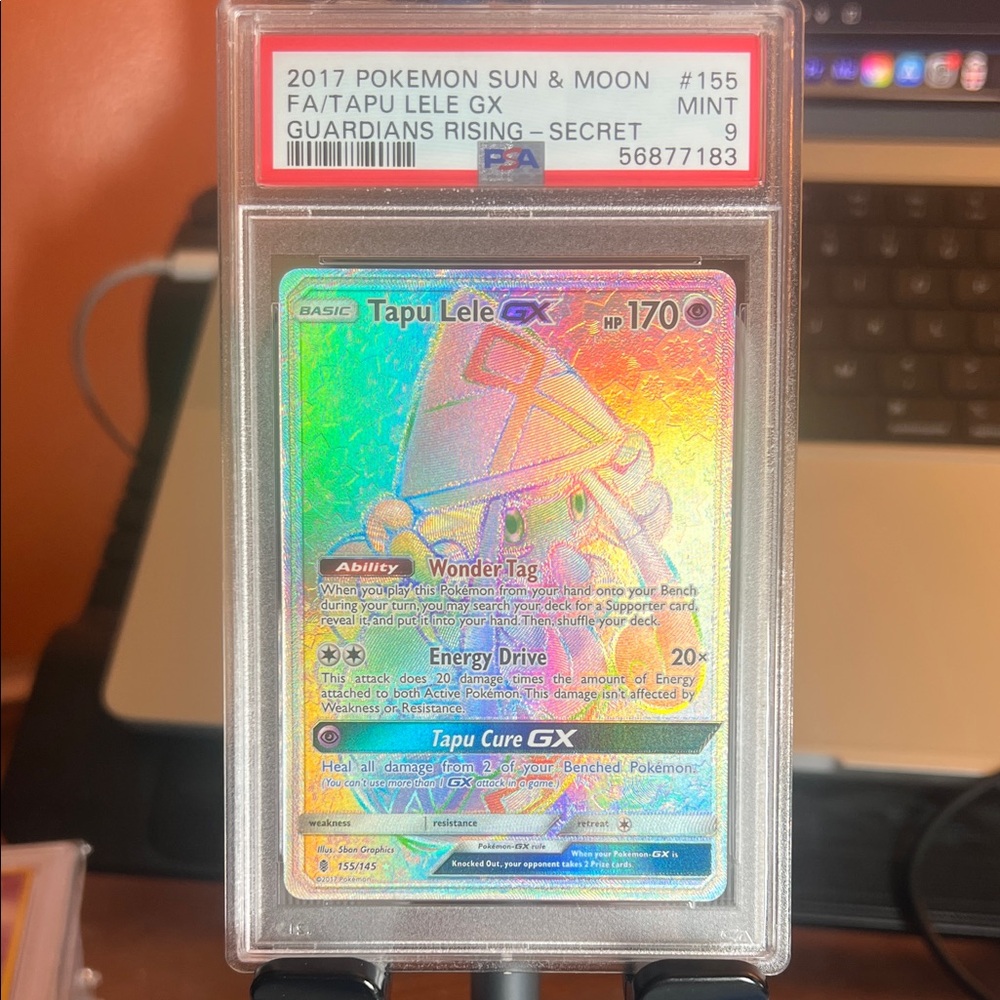 Pokemon Tapu Lele GX Trading Card - Rainbow Holographic